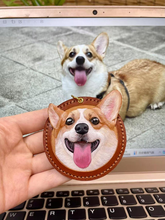 Custom Hand-Carved Leather Pet Portrait