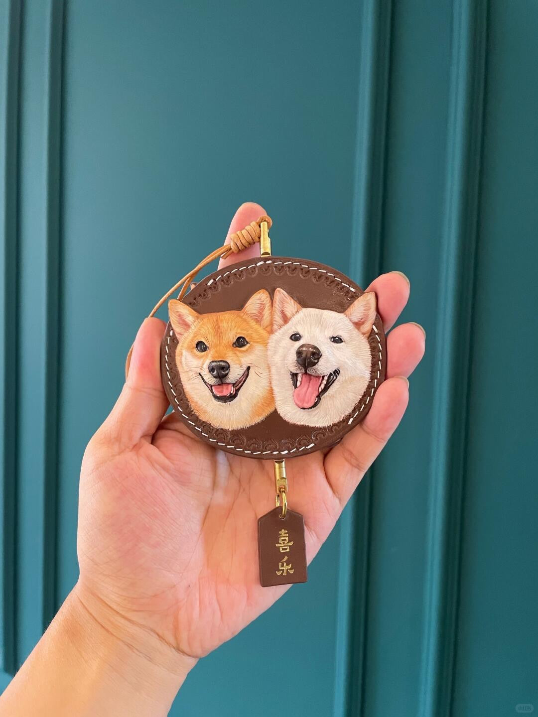 Custom Hand-Carved Leather Pet Portrait