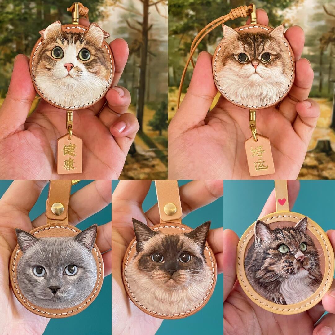 Custom Hand-Carved Leather Pet Portrait
