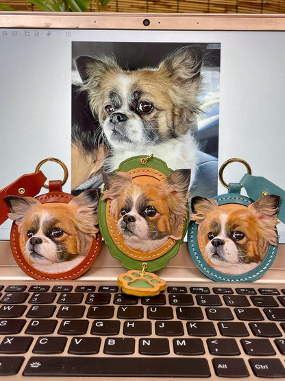 Custom Hand-Carved Leather Pet Portrait