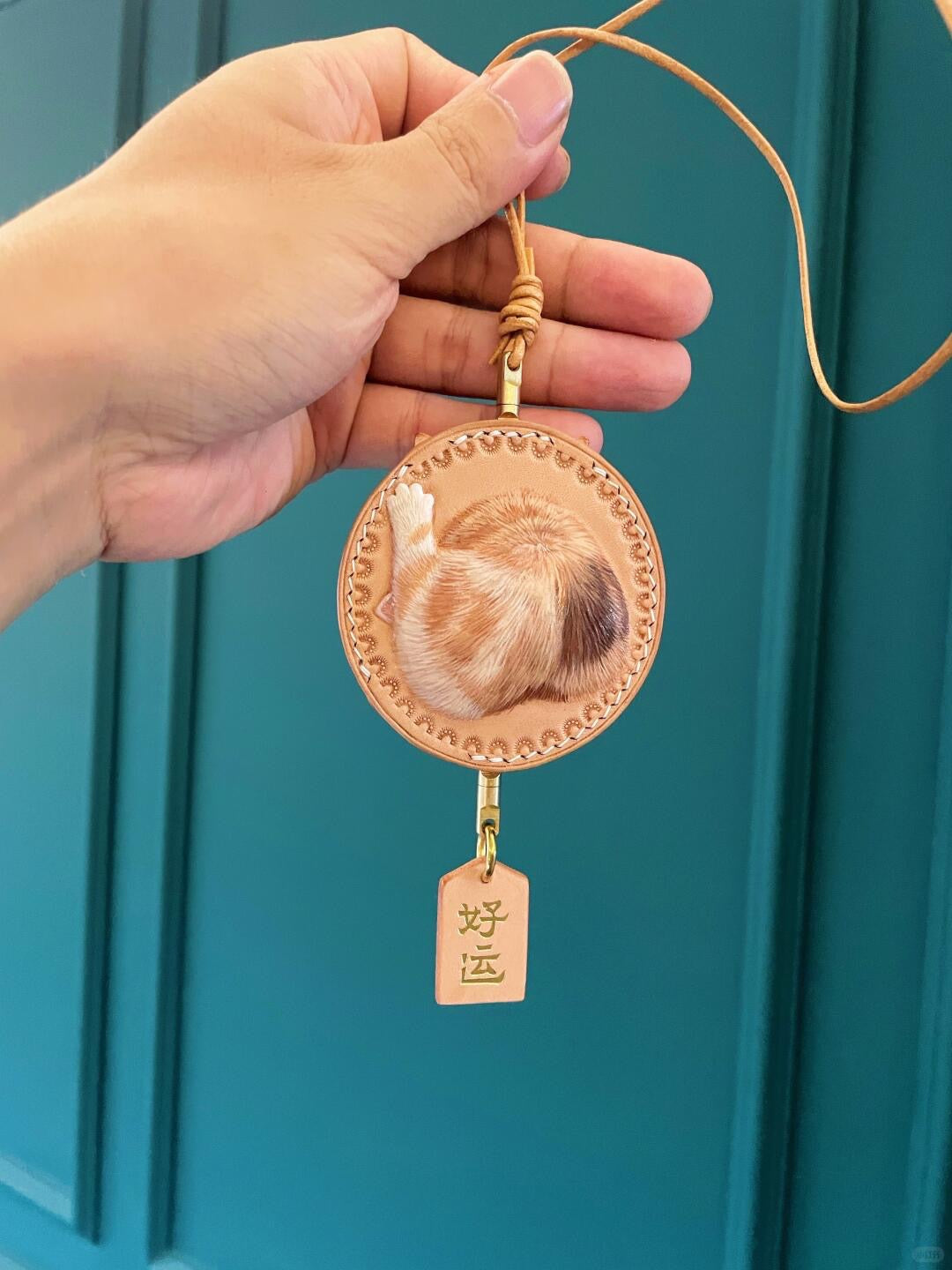 Custom Hand-Carved Leather Pet Portrait