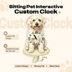 Classic Sitting Pose | Custom Pet Moving Tail Clock