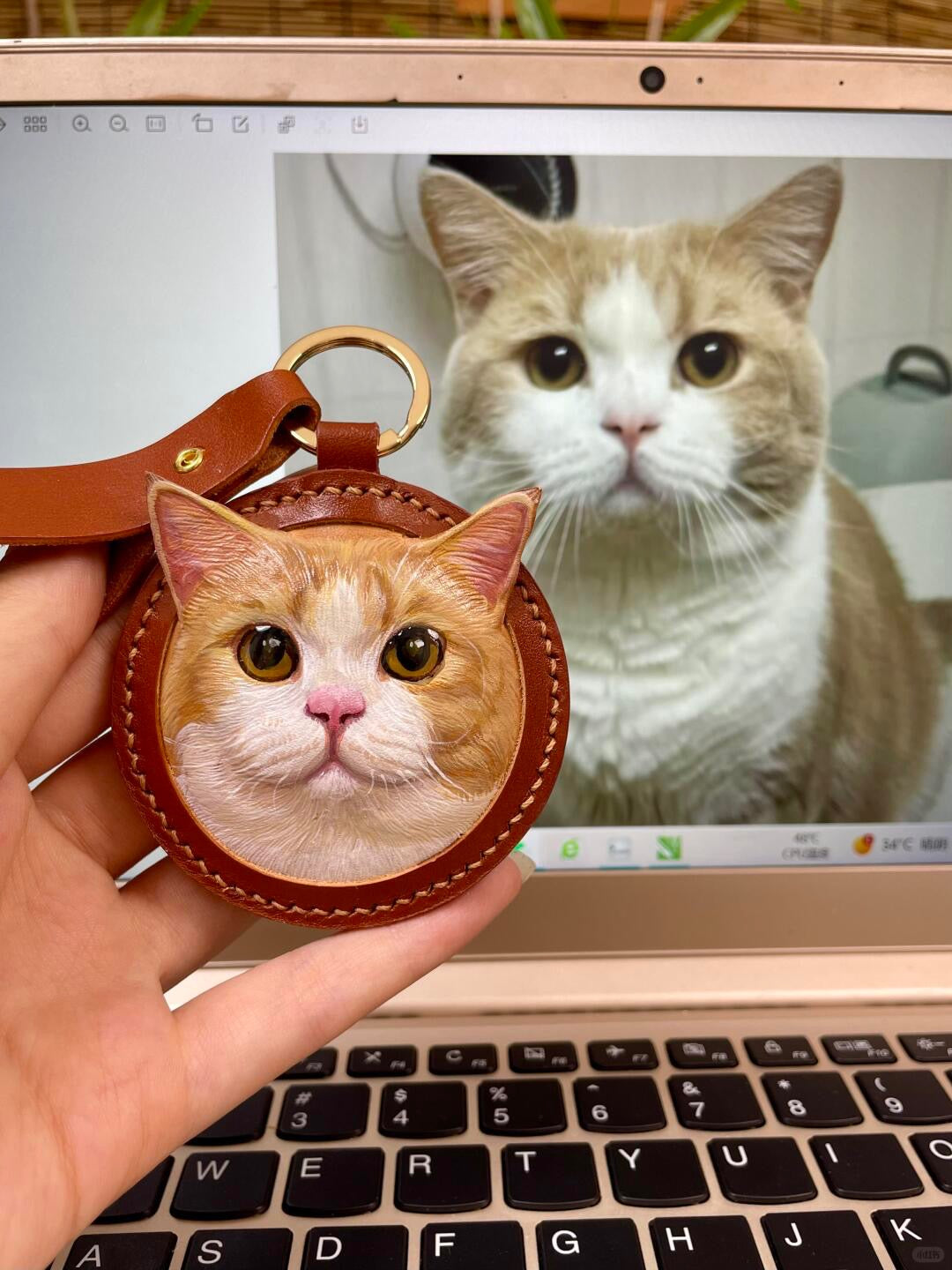 Custom Hand-Carved Leather Pet Portrait