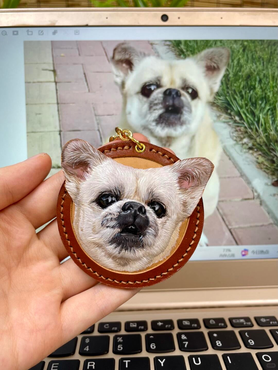 Custom Hand-Carved Leather Pet Portrait