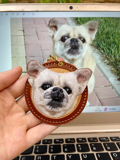 Custom Hand-Carved Leather Pet Portrait