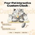 Four Pets Together | Custom Multi-Pet Moving Tail Clock