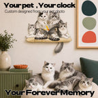 Four Pets Together | Custom Multi-Pet Moving Tail Clock