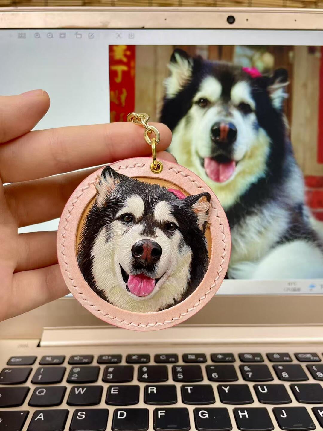 Custom Hand-Carved Leather Pet Portrait