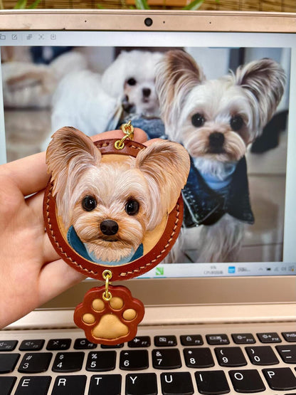 Custom Hand-Carved Leather Pet Portrait