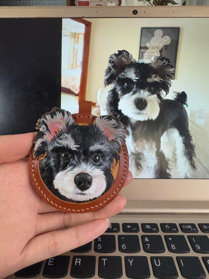 Custom Hand-Carved Leather Pet Portrait