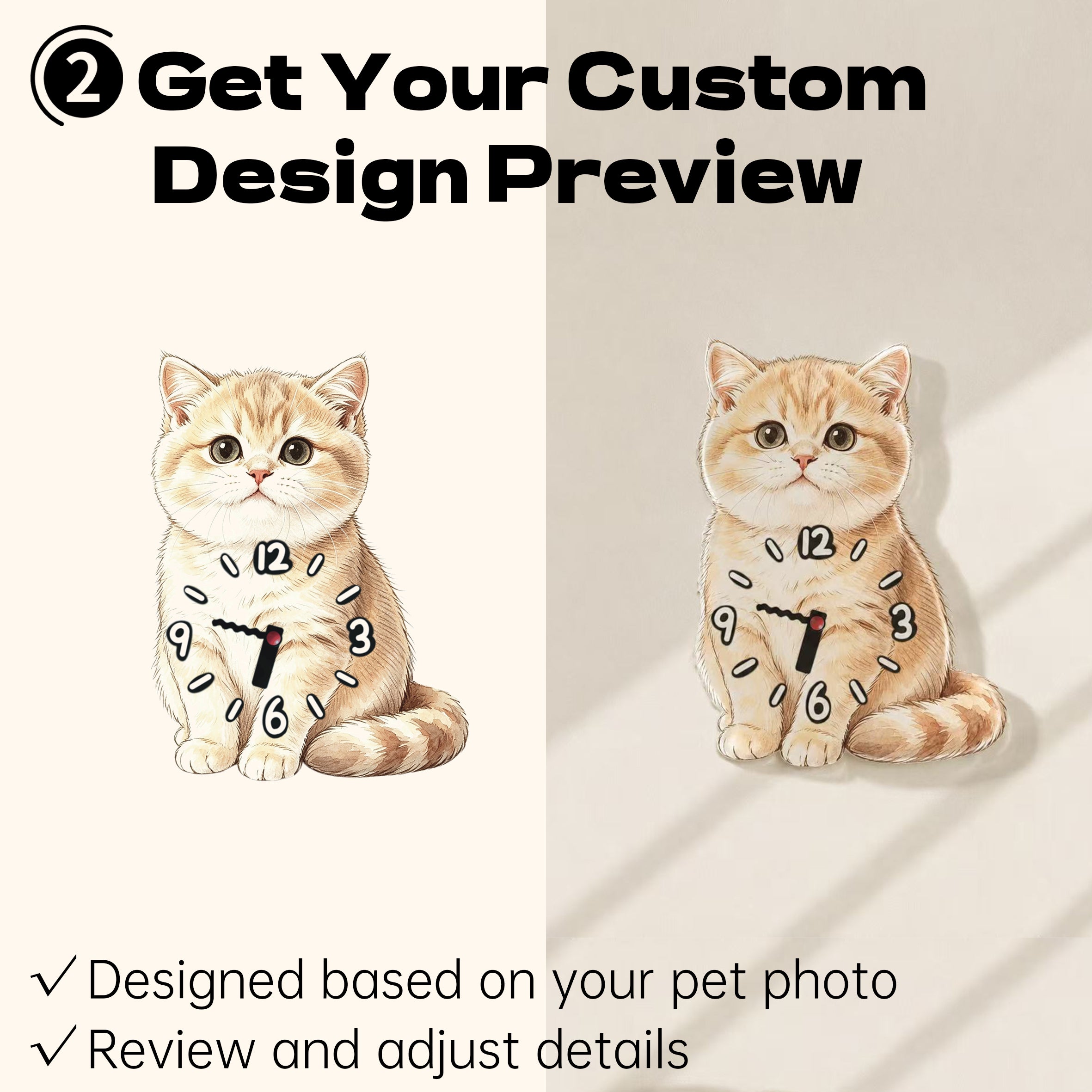 Flying Disc Pose | Custom Pet Moving Tail Clock
