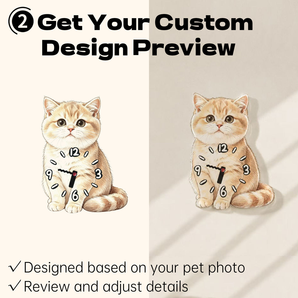 Four Pets Together | Custom Multi-Pet Moving Tail Clock