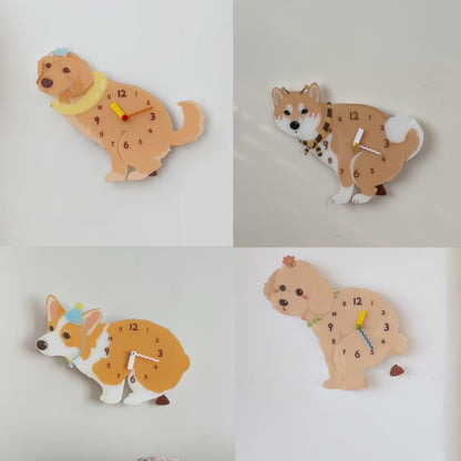 Swinging Poop Dog Clock 🐶💩
