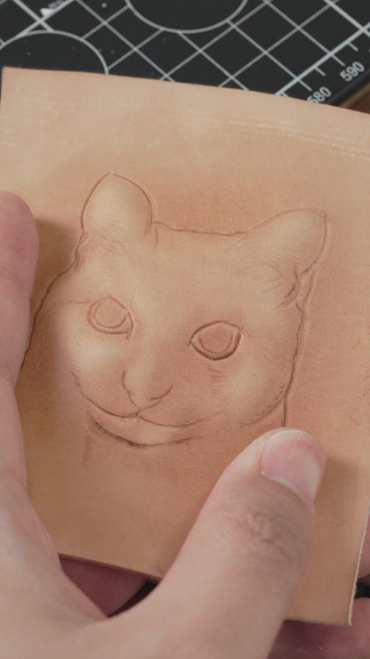 Custom Hand-Carved Leather Pet Portrait