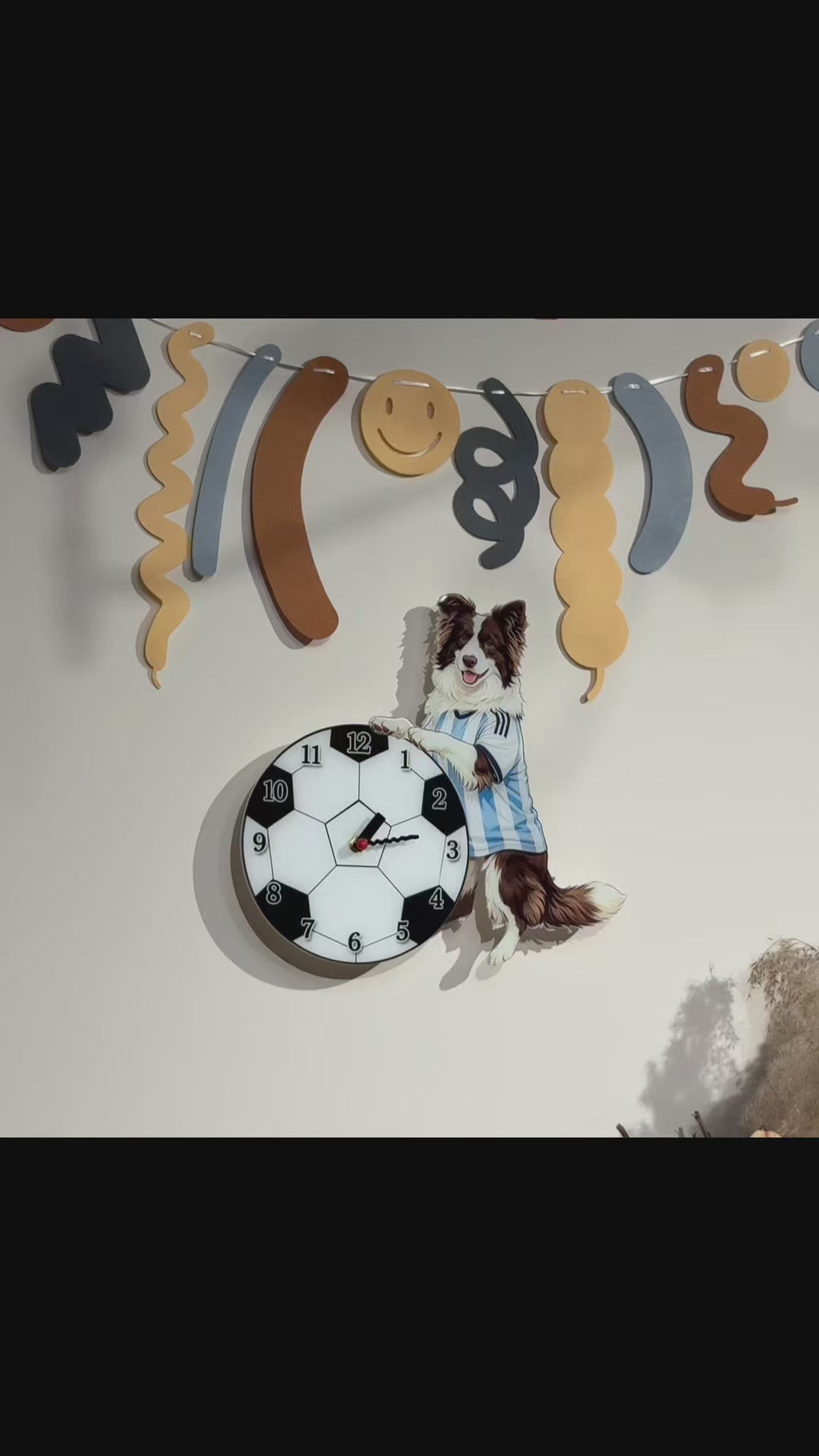 Custom Pet Soccer Clock | Personalized Moving Football Clock for Dogs & Cats